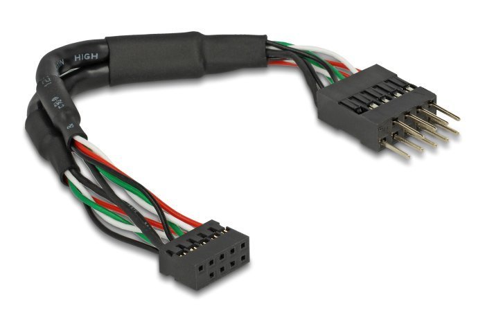 DELOCK καλώδιο USB 2.0 10-pin 2mm σε 2.54mm , 480 Mbps, 12cm 7383