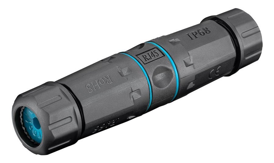 GOOBAY αδιάβροχος σύνδεσμος RJ45 Cat 6A , IP68, μαύρο 2999