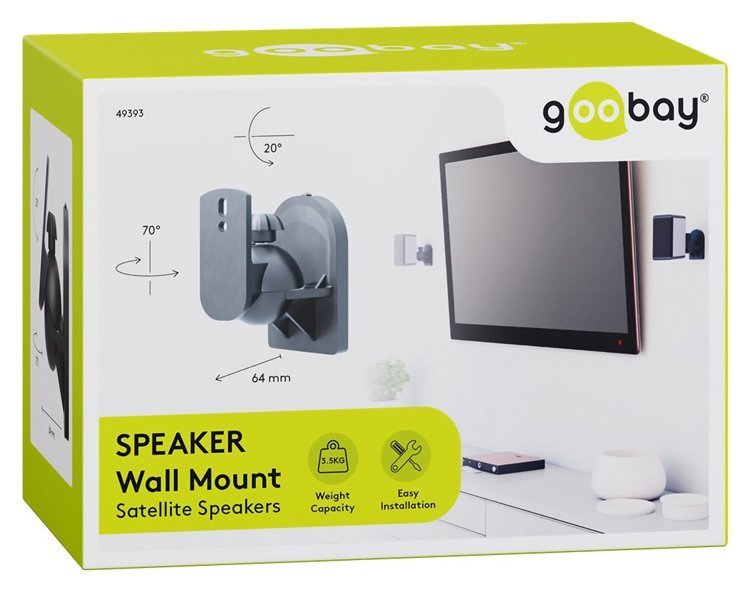 GOOBAY επιτοίχια βάση ηχείων , έως 3.5kg, μαύρο 2224 - Image 6