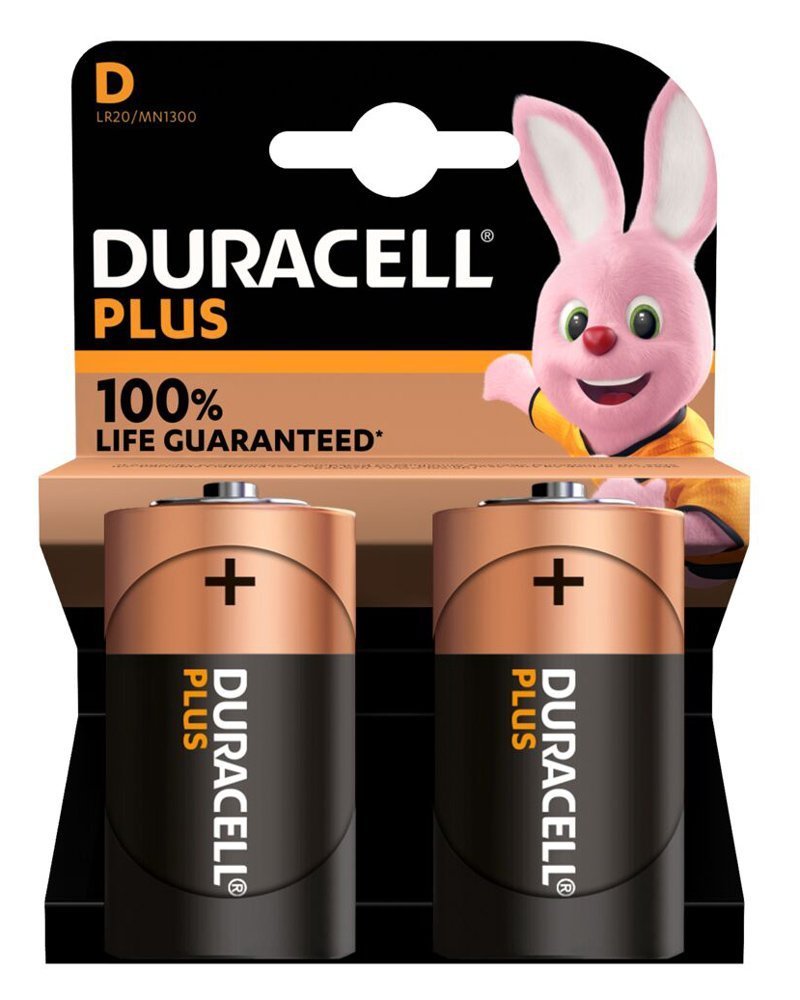 DURACELL αλκαλικές μπαταρίες Plus, D/LR20, 1.5V, 2τμχ 6997