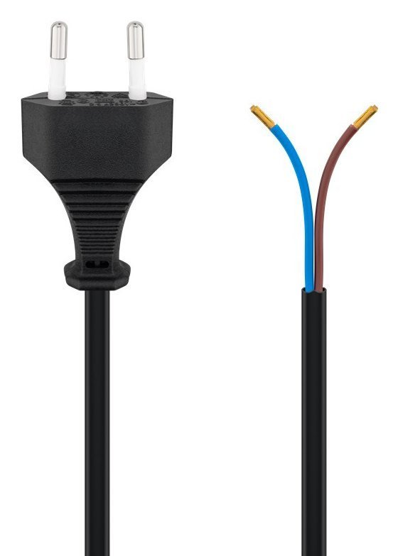 GOOBAY καλώδιο τροφοδοσίας Euro male 2x0.75 mm² , 1.5m, μαύρο 2427