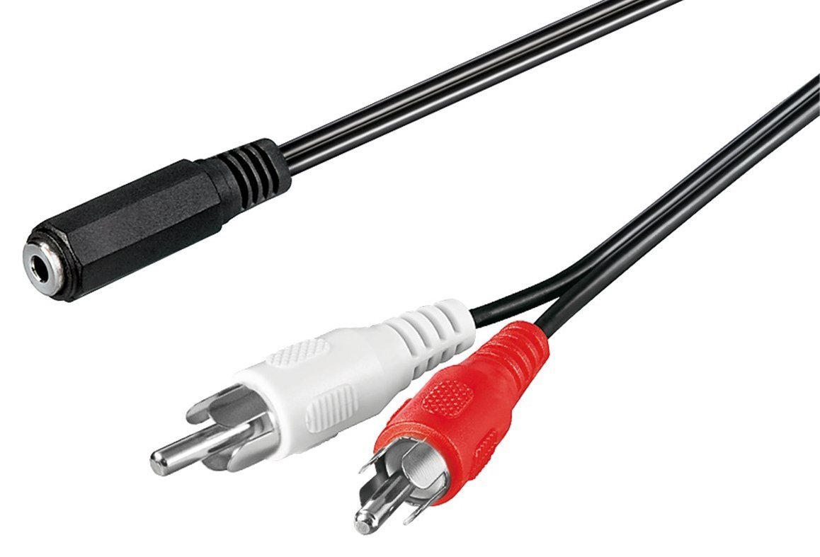 GOOBAY καλώδιο 3.5mm θηλυκό σε 2x RCA αρσενικό , 1.4m, μαύρο 2522