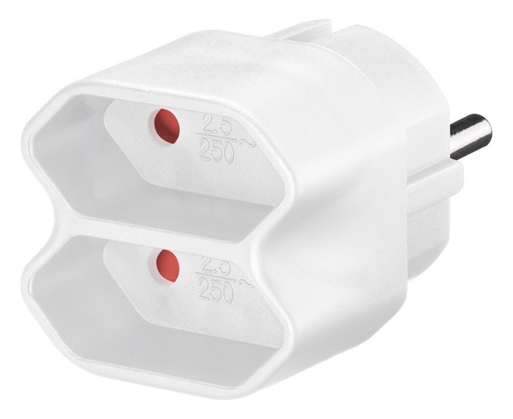 GOOBAY αντάπτορας ρεύματος , 2x Euro, 230V 2.5A, λευκός 3497