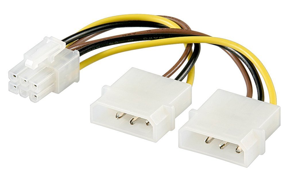 GOOBAY καλώδιο 2x molex 4pin σε 1x 6pin , 0.15m 5412