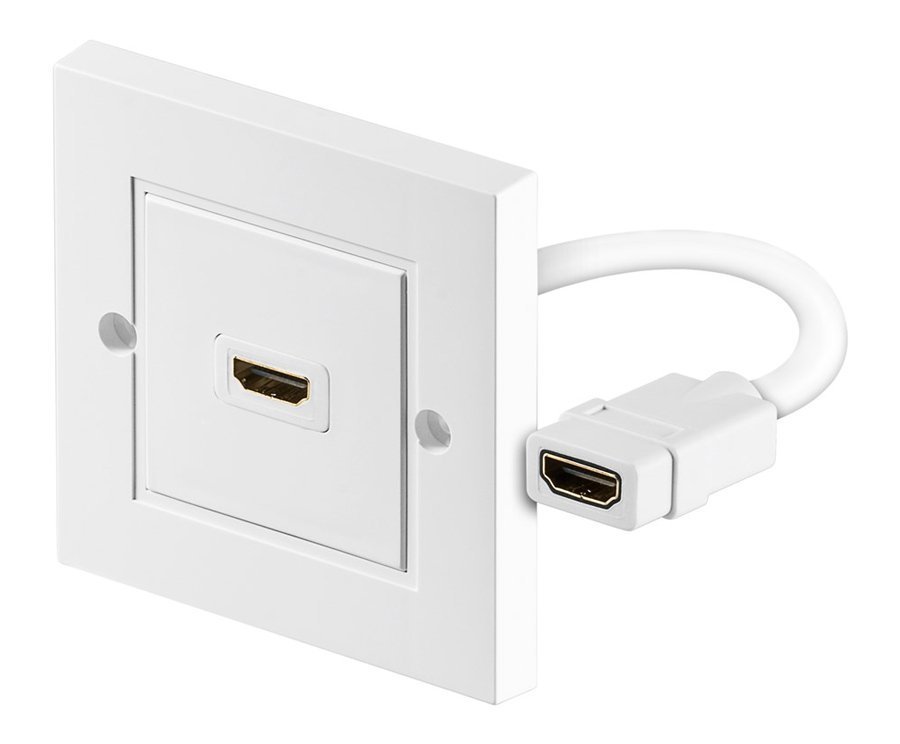 GOOBAY πρίζα τοίχου HDMI , gold-plated, 4K, λευκή 3816