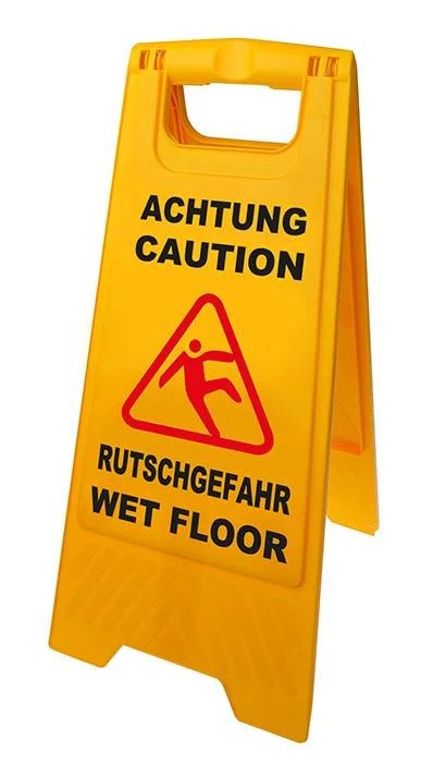 Προειδοποιητική πινακίδα "caution wet floor" , 21-30x58cm, κίτρινη 8225