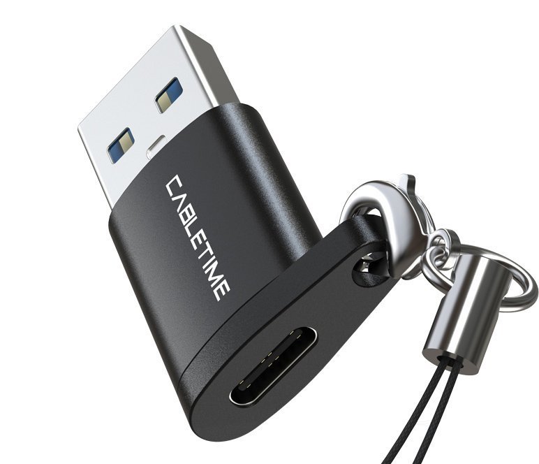 CABLETIME αντάπτορας USB-C σε USB CT-AMCF, 2.1A, 5Gbps, μαύρος 2345