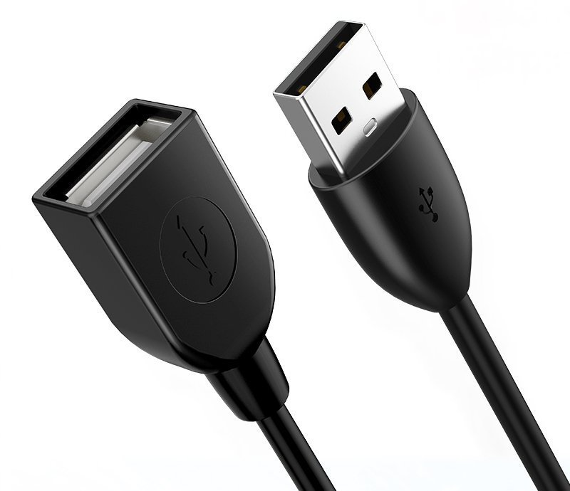 CABLETIME καλώδιο προέκτασης USB CT-AMAF2, 3A, 480Mbps, 1m, μαύρο 2359