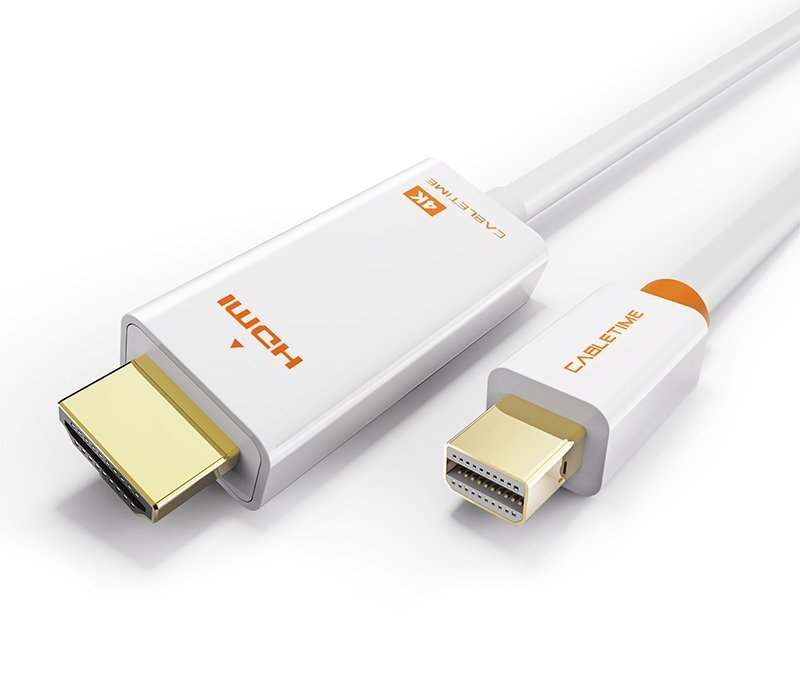 CABLETIME καλώδιο mini DisplayPort σε HDMI CT-03G4K60, 4K, 1.8m, λευκό 2361