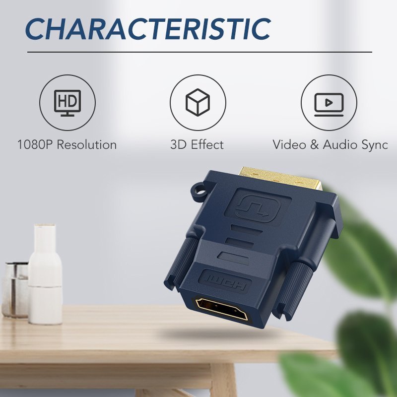 CABLETIME αντάπτορας HDMI σε DVI HA0R, 1080p, μπλε 2409 - Image 3