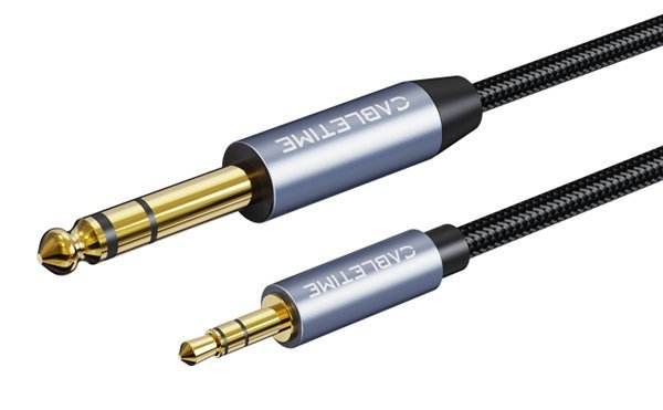 CABLETIME καλώδιο ήχου 3.mm σε 6.3mm CT-AV321-H11G, 2m, μαύρο 7455