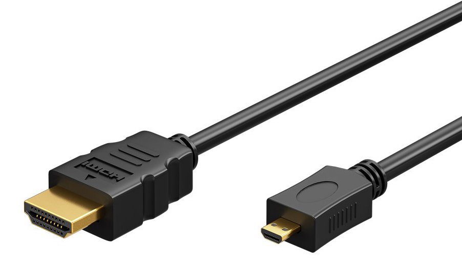 GOOBAY καλώδιο micro HDMI σε HDMI με Ethernet, 4K/60Hz, 1m, μαύρο 9665