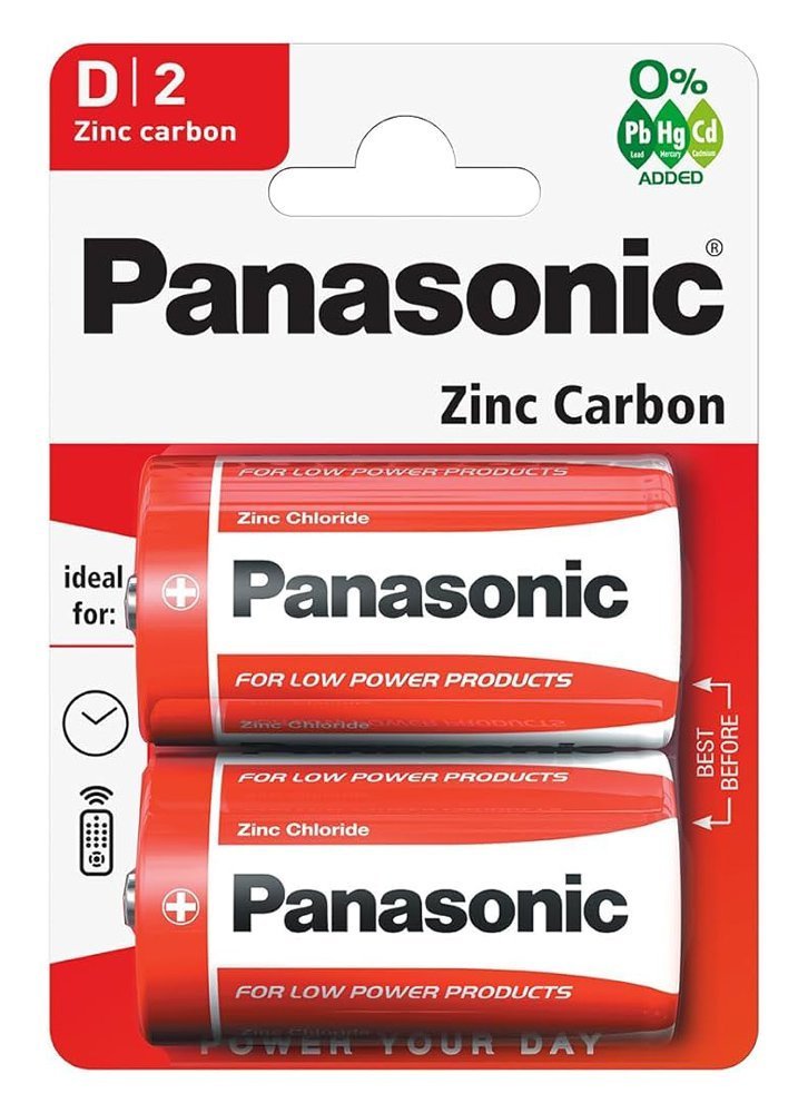 PANASONIC μπαταρίες Zinc Carbon, D/R20, 1.5V, 2τμχ 6985