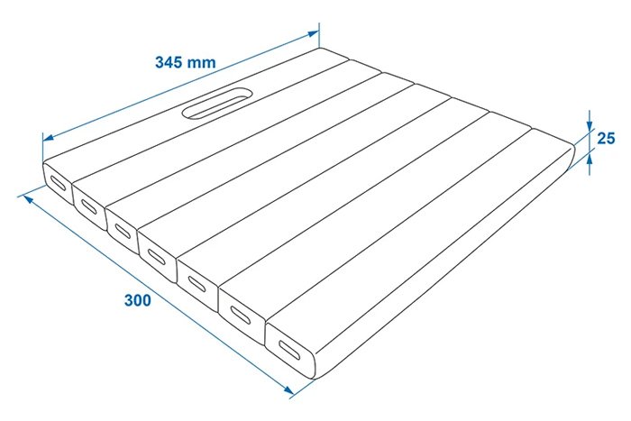 PROPLUS αφρώδες μαξιλάρι γονατίσματος , 30x34.5x2.5cm, μπλε 6771 - Image 4