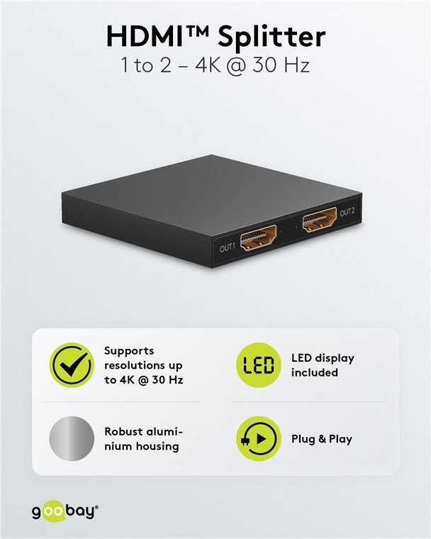 HDMI splitter, 2 se 1, 4K/30Hz, mayro 4884 HDMI Splitter 4