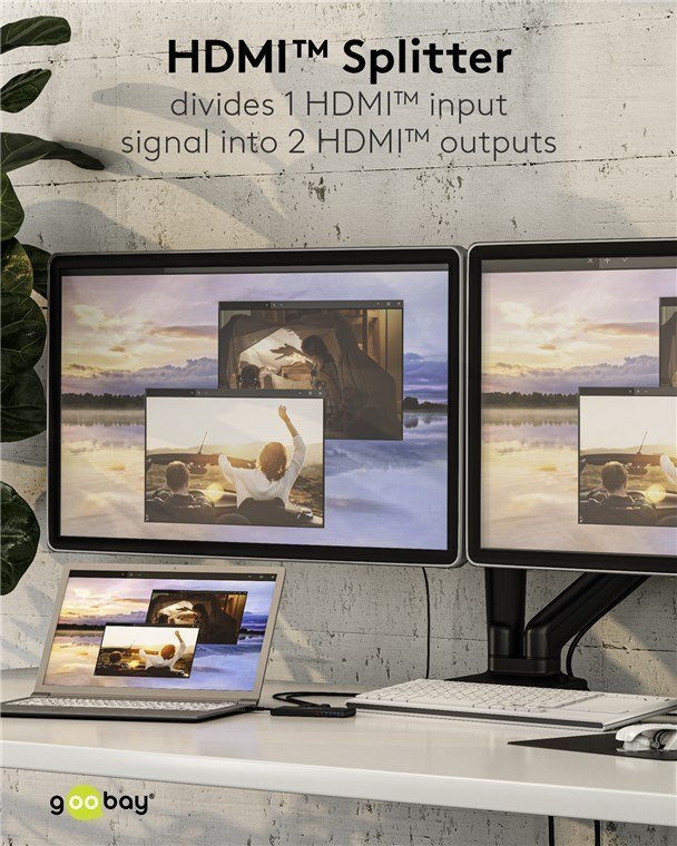HDMI splitter, 1-in se 2-out, 4K/60Hz, mayro 4883 HDMI Splitter 3