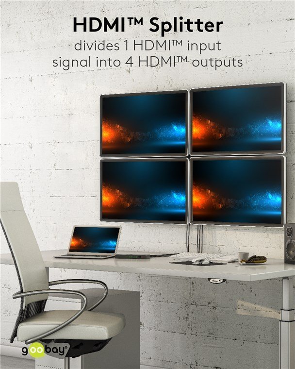 GOOBAY HDMI splitter , 4 σε 1, 4K/30Hz, μαύρο 4894 - Image 3