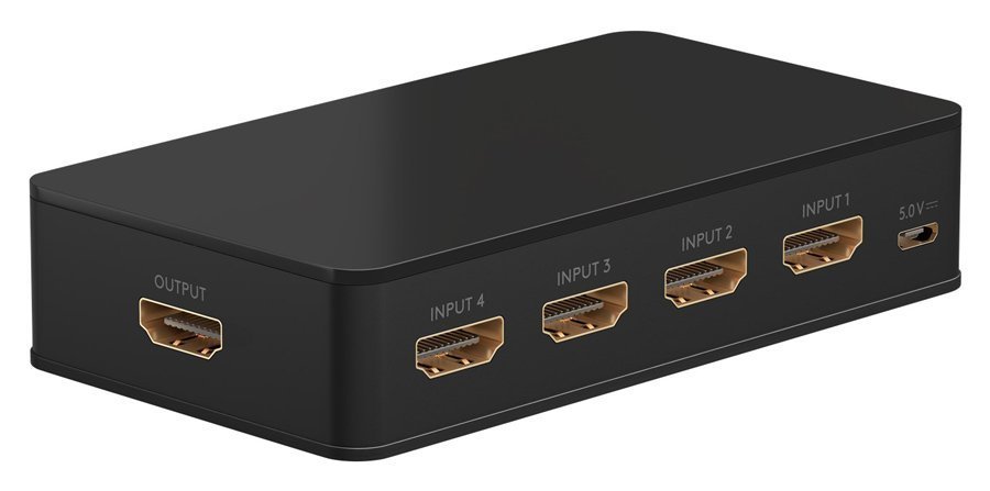 GOOBAY HDMI switch  με τηλεχειριστήριο, 4 σε 1, 4K/60Hz, μαύρο 4885