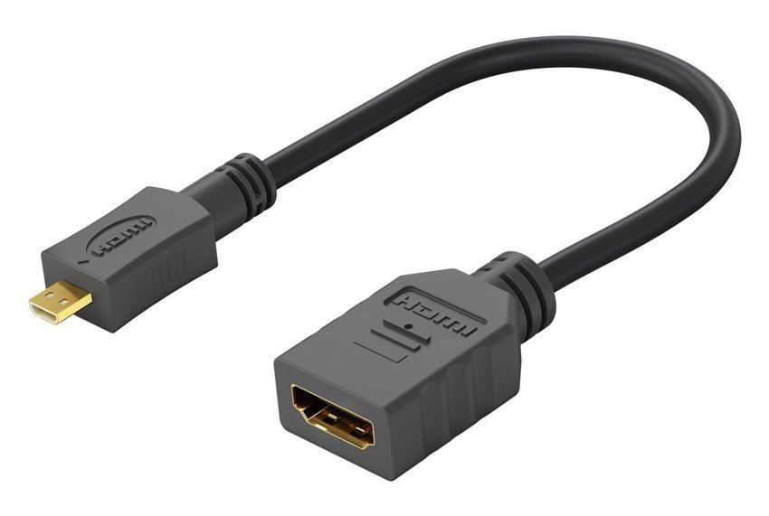 GOOBAY καλώδιο micro HDMI σε HDMI , 4K/60Hz, 0.15m, μαύρο 3650
