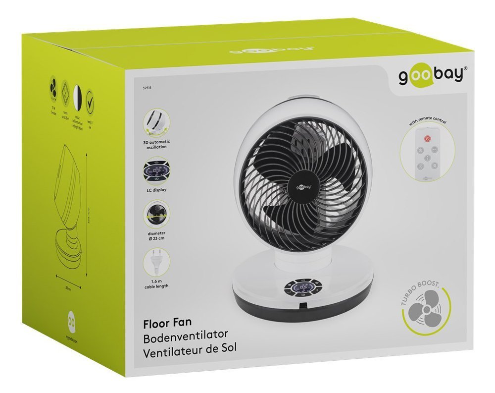GOOBAY ανεμιστήρας δαπέδου με χειριστήριο, 23cm, 70W, λευκός 9325 - Image 10