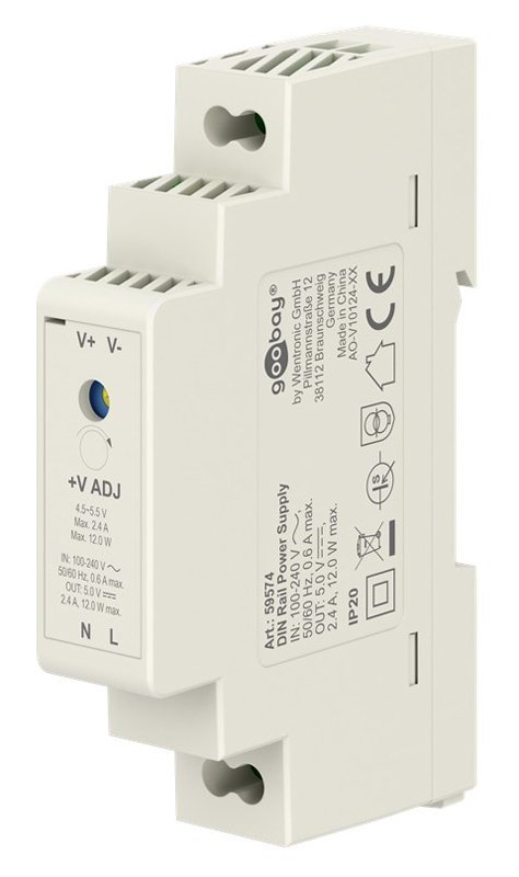 GOOBAY τροφοδοτικό  για DIN rail, 5V/2.4A, 12W, IP20 5049