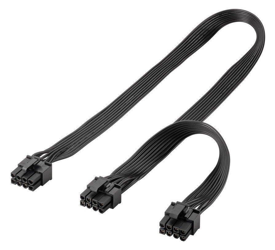 GOOBAY καλώδιο 8 pin σε 2x 6+2 pin PCIe , 23cm, μαύρο 7316