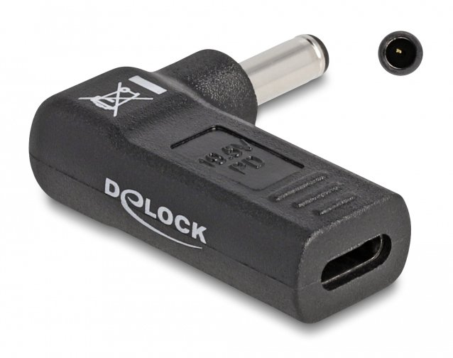 DELOCK αντάπτορας τροφοδοσίας , USB-C σε Dell 4.5x3mm, 90°, μαύρος 3931