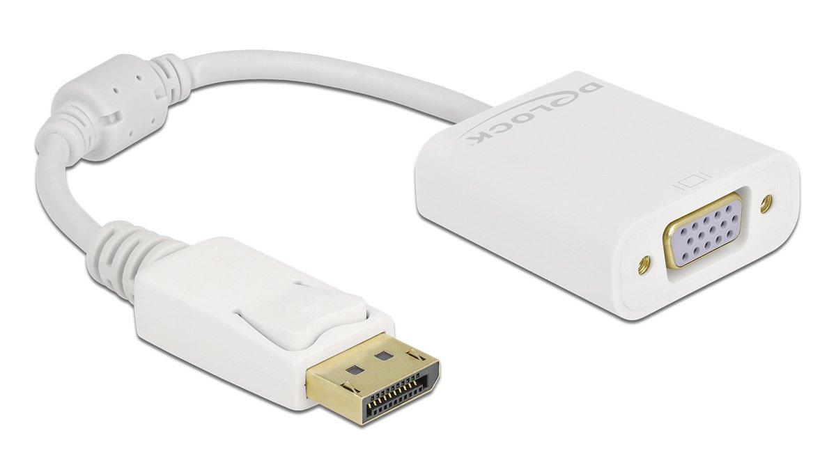 DELOCK αντάπτορας DisplayPort σε VGA , Full HD, passive, λευκός