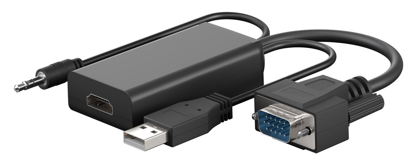 GOOBAY αντάπτορας VGA σε HDMI , 3.5mm Jack, 1080p/60Hz, μαύρος 4879