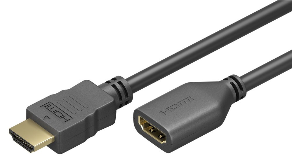 GOOBAY καλώδιο προέκτασης HDMI  Ethernet, 4K/60Hz 18Gbps, 2m, μαύρο 5677