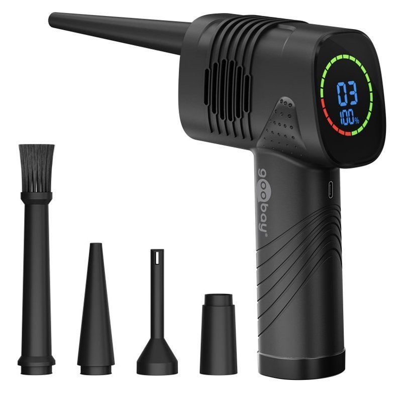 GOOBAY ηλεκτρικό air duster , LED οθόνη, 46.8W, 2000mAh, μαύρο 4992