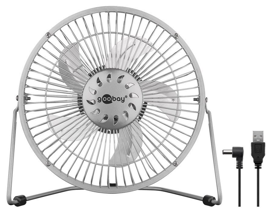 GOOBAY επιτραπέζιος ανεμιστήρας , 8", USB, ασημί 2669