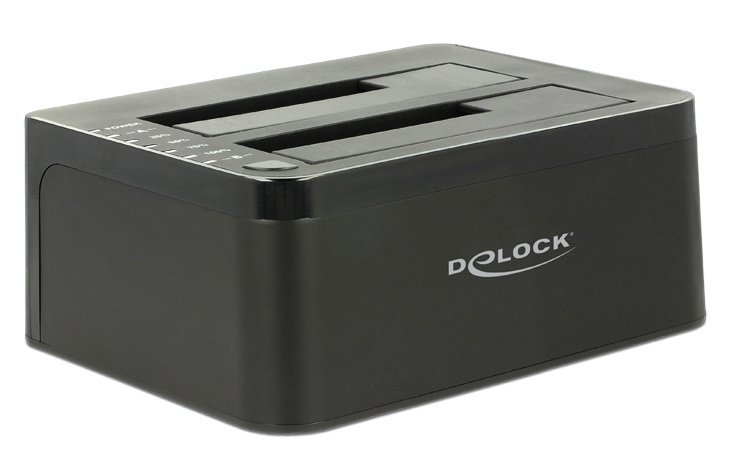 DELOCK docking station για 2.5" ή 3.5" SATA HDD/SSD , 2 θέσεων, 6Gbps, clone function, μαύρο 4370