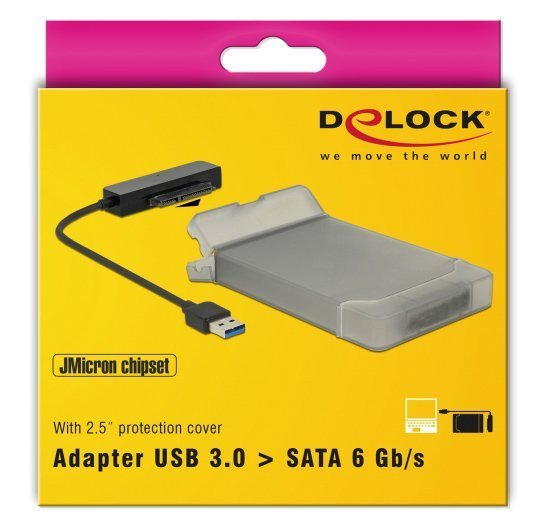 DELOCK αντάπτορας USB σε SATA με θήκη για 2.5" HDD/SSD, 6Gbps 4645 - Image 5