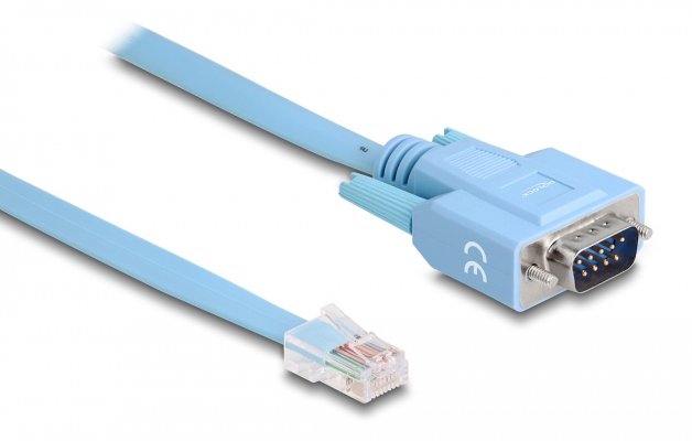 DELOCK καλώδιο serial RS-232 DB9 σε RJ45 , 1m, μπλε 4102