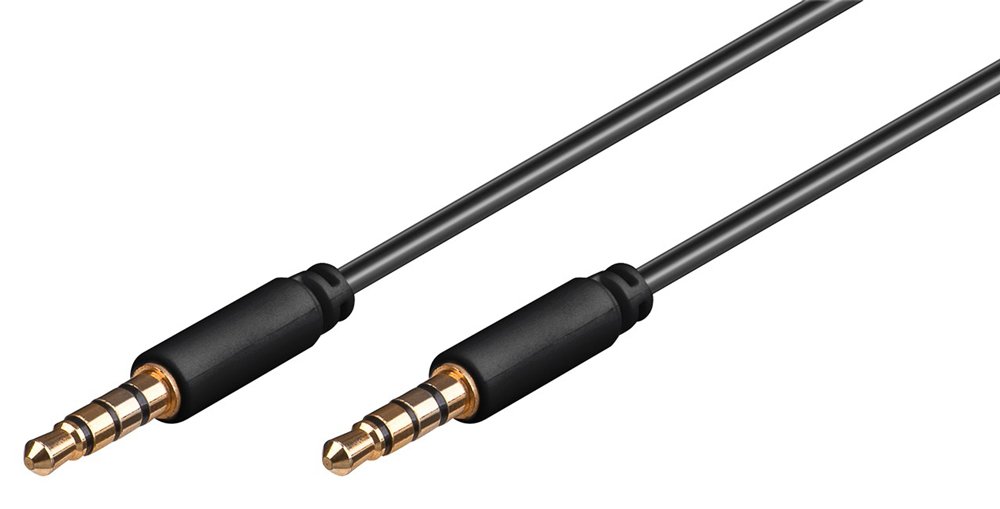 GOOBAY καλωδίου ήχου 3.5mm , 4-pin, slim, CU, 2m, μαύρο 5754