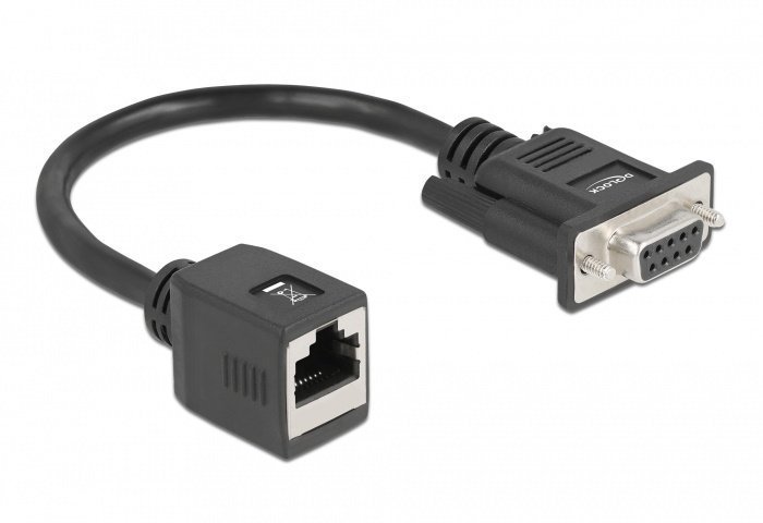 DELOCK αντάπτορας από serial DB9 RS-232 σε RJ45, μαύρος 2466