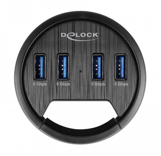 DELOCK USB hub , 4x θυρών, 5Gbps, Φ60mm, USB σύνδεση, μαύρο 3433 - Image 3