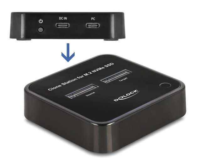 DELOCK docking station για M.2 NVMe SSD , 2 θέσεων, 10Gbps, clone function, μαύρο 7266 - Image 3