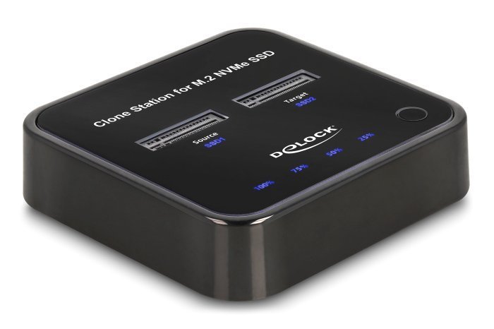 DELOCK docking station για M.2 NVMe SSD , 2 θέσεων, 10Gbps, clone function, μαύρο 7266