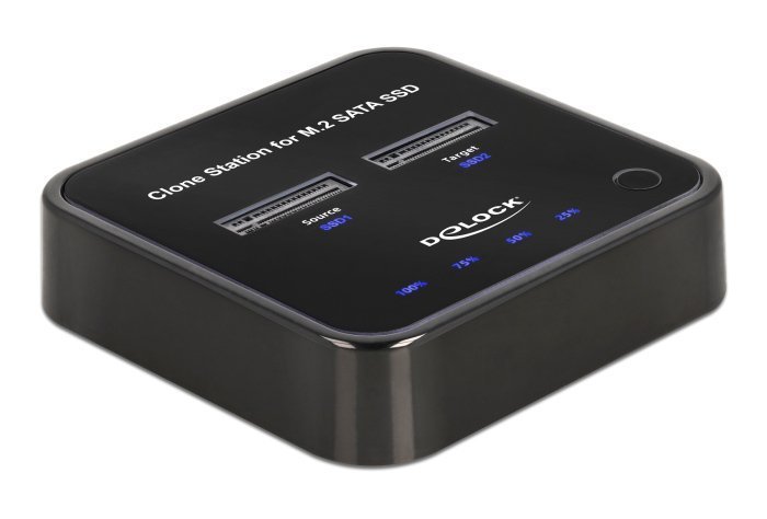 DELOCK docking station για M.2 SATA SSD , 2 θέσεων, 6Gbps, clone function, μαύρο 4727