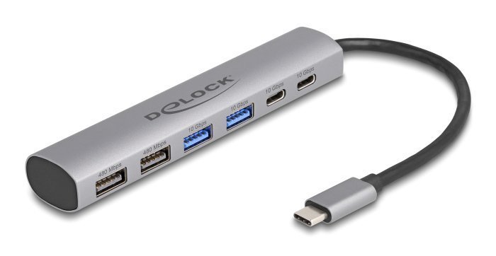 USB hub, 6x thyron, 10Gbps, USB-C syndesi, gkri 6037 USB Hub