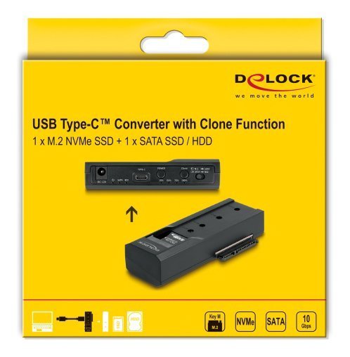 docking station gia M.2 NVMe/SATA i 2.5"/3.5" SSD/HDD, 10Gbps, clone function, mayro 6694 Clone function
