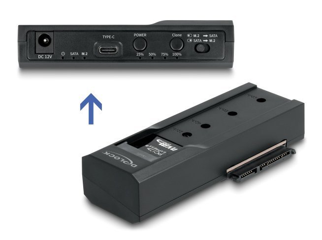 DELOCK docking station για M.2 NVMe/SATA ή 2.5"/3.5" SSD/HDD , 10Gbps, clone function, μαύρο 6694