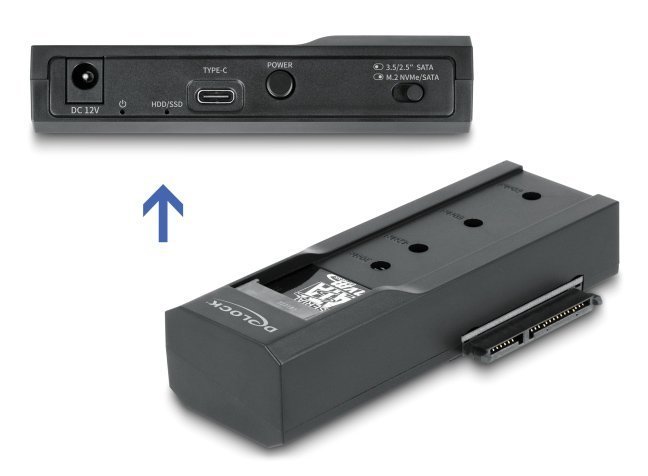 DELOCK docking station για M.2 NVMe/SATA ή 2.5"/3.5" SSD/HDD , 10Gbps, μαύρο 6691