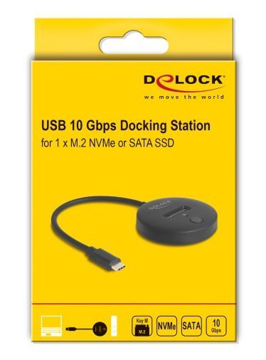 DELOCK docking station για M.2 NVMe/SATA SSD , 10Gbps, μαύρο 6690 - Image 3
