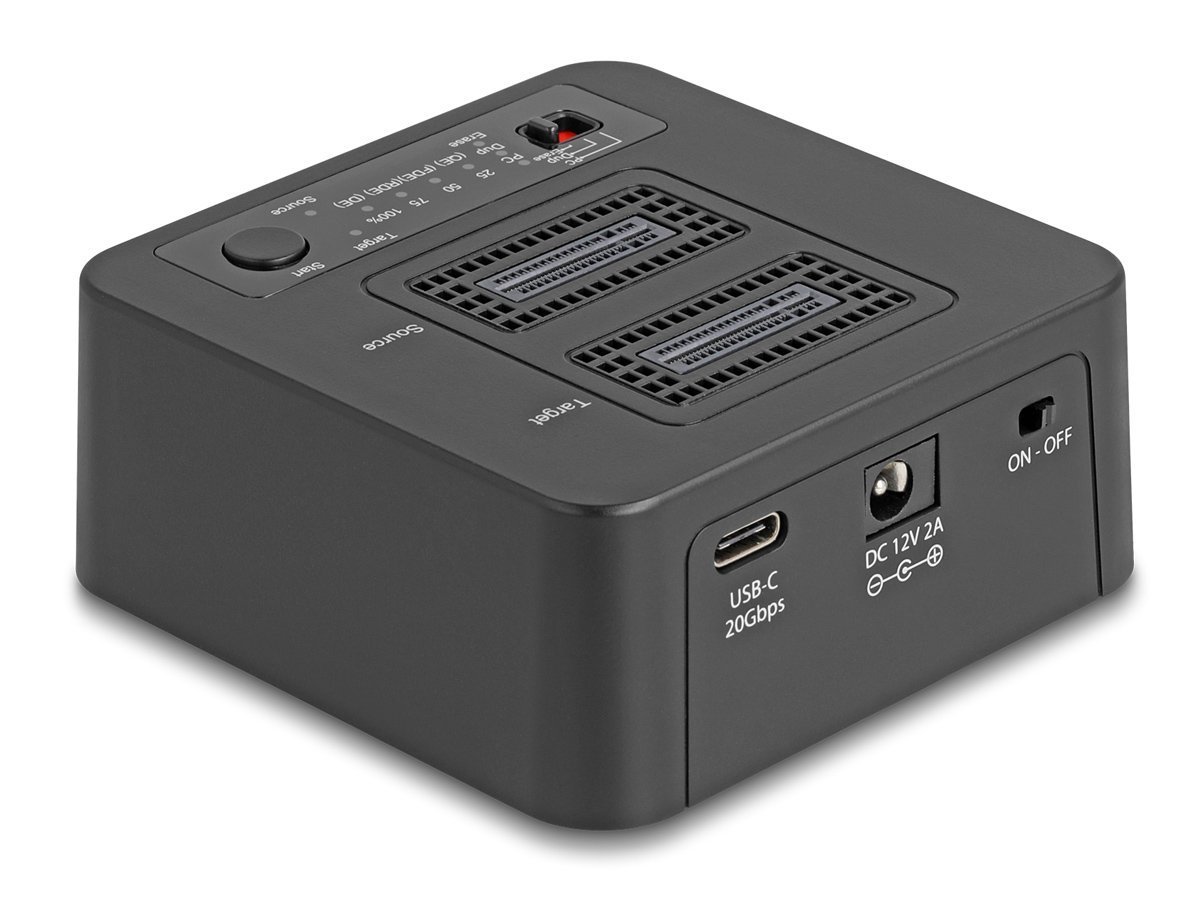 DELOCK docking station για M.2 NVMe SSD , 2 θέσεων, 20Gbps, clone/erase function, μαύρο 9130