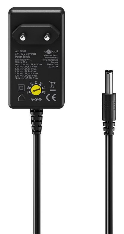 epitoichios fortistis, 3V-12V, 18W/1.5A, 12 tips 6126 Epitoichios/a