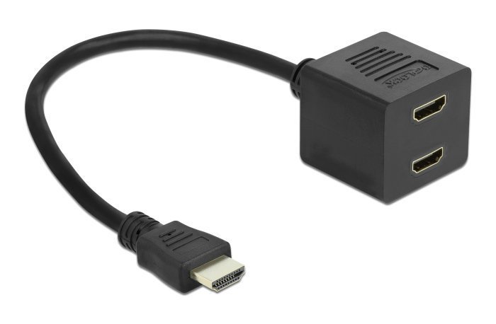 DELOCK HDMI splitter με Ethernet, 2 σε 1, 1080p, μαύρο 3752