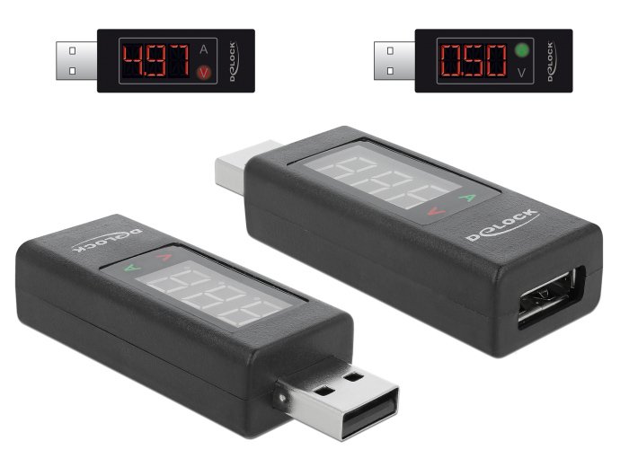 antaptoras USB me othoni endeixis V/A, eos 5V/4A, mayros 4639 USB Type-A
